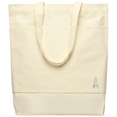 Сумка для покупок JETTA 325 г/м² с шильдом - ракета, натуральный